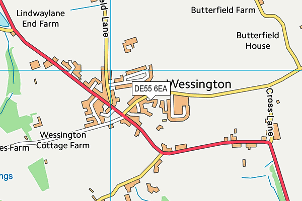 DE55 6EA map - OS VectorMap District (Ordnance Survey)