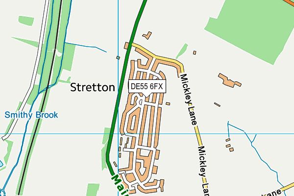 DE55 6FX map - OS VectorMap District (Ordnance Survey)