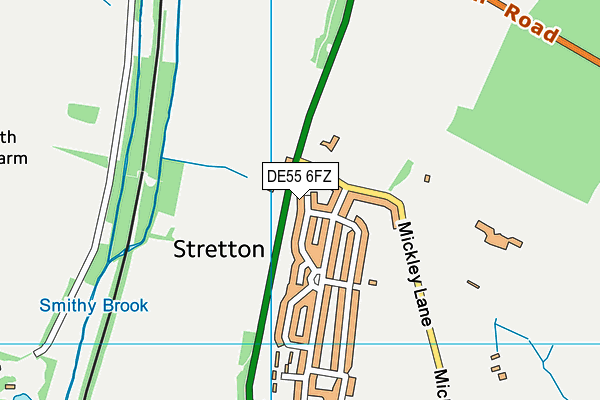 DE55 6FZ map - OS VectorMap District (Ordnance Survey)