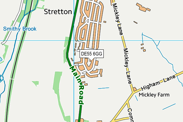 Mickley Village Primary & Nursery School map (DE55 6GG) - OS VectorMap District (Ordnance Survey)