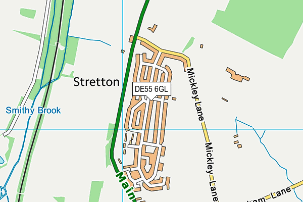 DE55 6GL map - OS VectorMap District (Ordnance Survey)