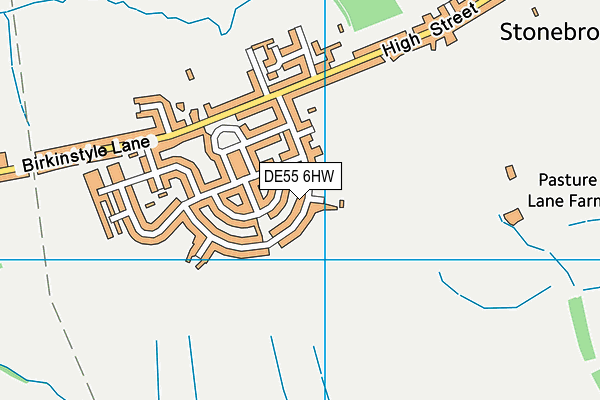 DE55 6HW map - OS VectorMap District (Ordnance Survey)