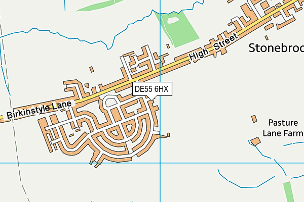 DE55 6HX map - OS VectorMap District (Ordnance Survey)