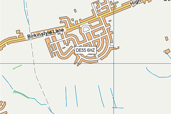 DE55 6HZ map - OS VectorMap District (Ordnance Survey)
