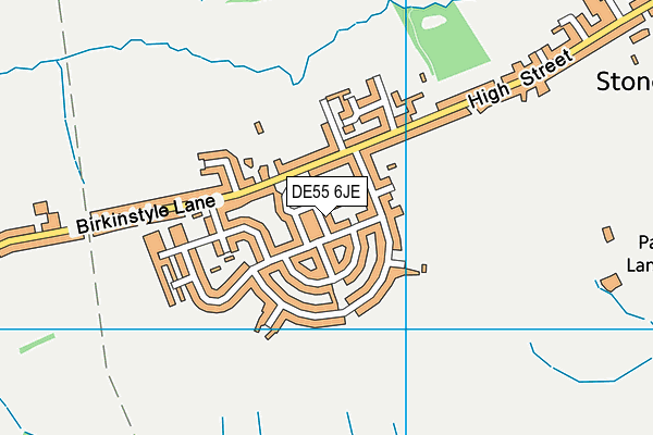 DE55 6JE map - OS VectorMap District (Ordnance Survey)