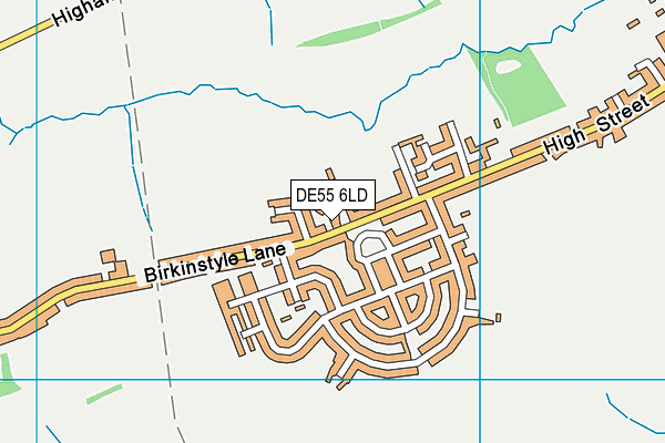 The Parish Sports Ground At Stonebroom map (DE55 6LD) - OS VectorMap District (Ordnance Survey)