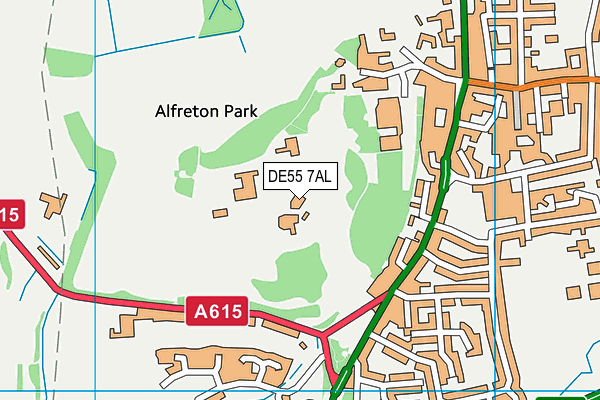 Alfreton Park map (DE55 7AL) - OS VectorMap District (Ordnance Survey)