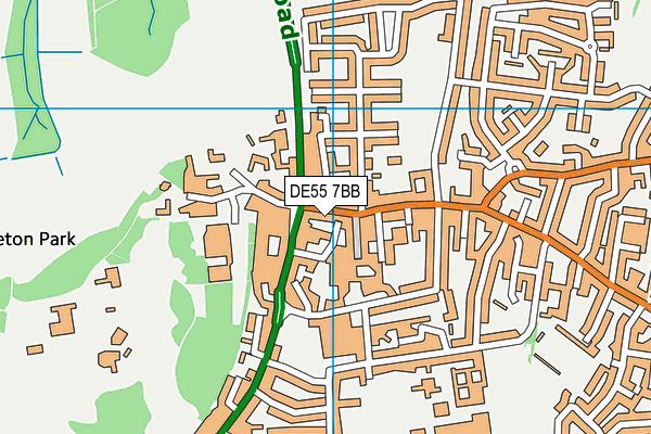DE55 7BB map - OS VectorMap District (Ordnance Survey)