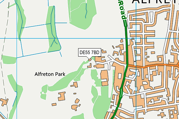 Alfreton Leisure Centre map (DE55 7BD) - OS VectorMap District (Ordnance Survey)