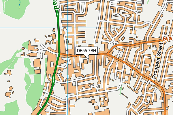 DE55 7BH map - OS VectorMap District (Ordnance Survey)