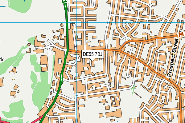 DE55 7BJ map - OS VectorMap District (Ordnance Survey)