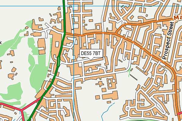 DE55 7BT map - OS VectorMap District (Ordnance Survey)