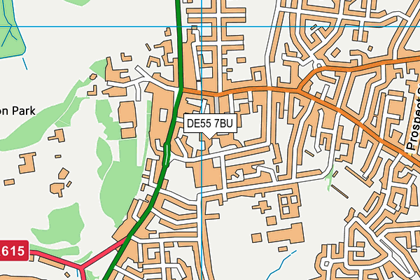 DE55 7BU map - OS VectorMap District (Ordnance Survey)