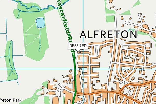 DE55 7ED map - OS VectorMap District (Ordnance Survey)