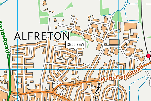 DE55 7EW map - OS VectorMap District (Ordnance Survey)