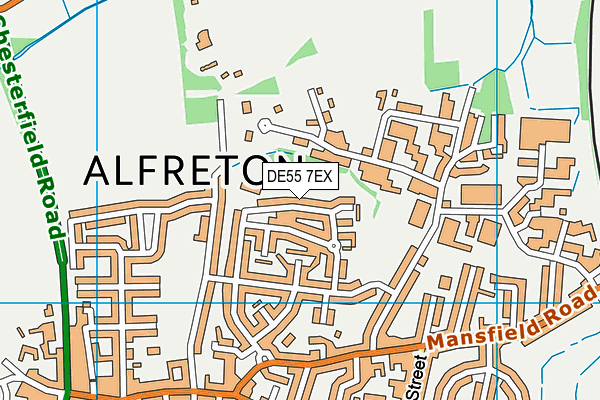 DE55 7EX map - OS VectorMap District (Ordnance Survey)