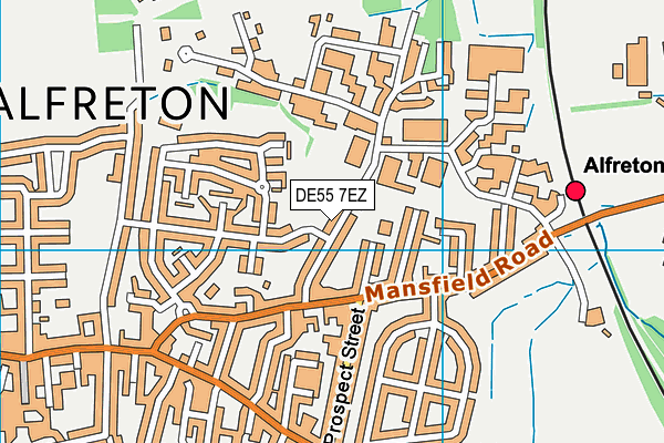 DE55 7EZ map - OS VectorMap District (Ordnance Survey)