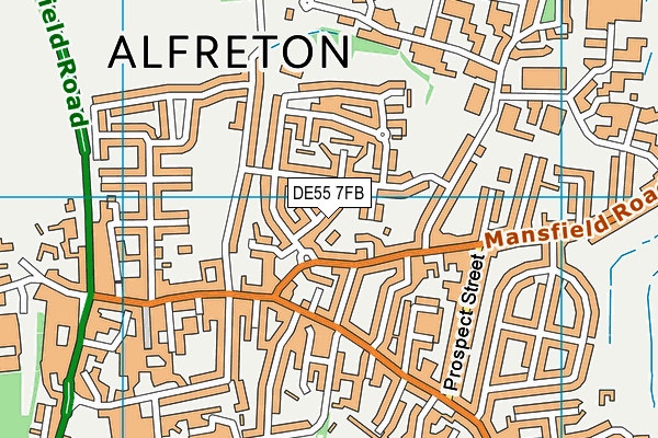 DE55 7FB map - OS VectorMap District (Ordnance Survey)