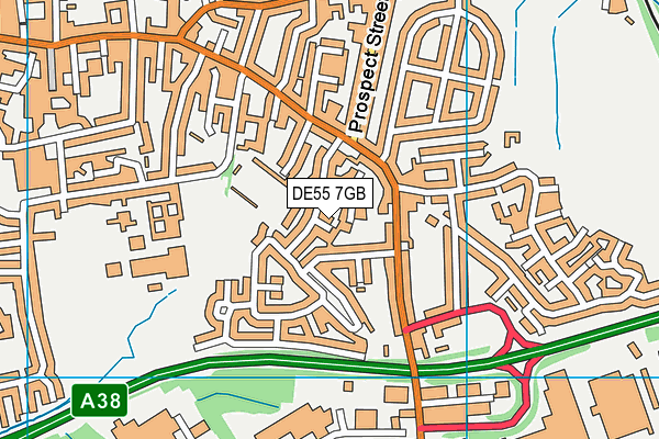 DE55 7GB map - OS VectorMap District (Ordnance Survey)
