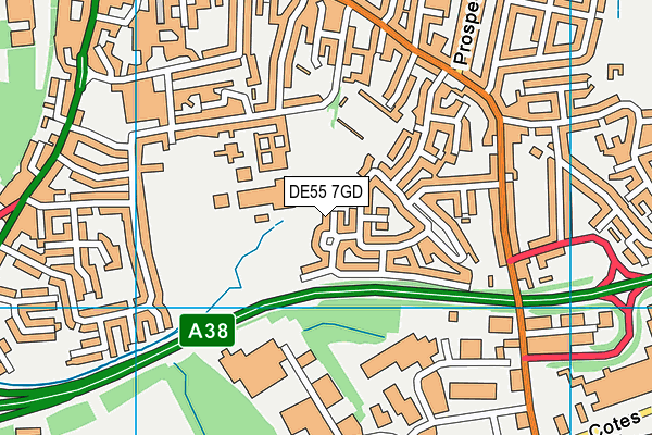 DE55 7GD map - OS VectorMap District (Ordnance Survey)
