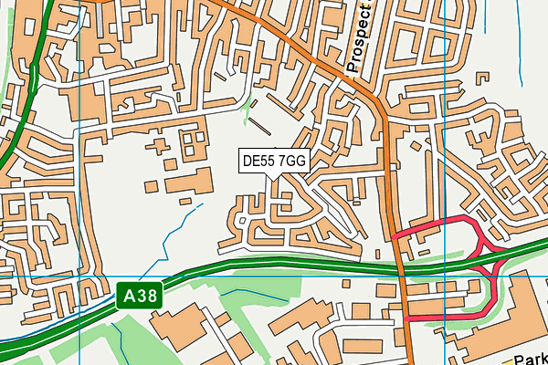 DE55 7GG map - OS VectorMap District (Ordnance Survey)