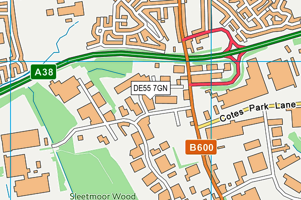 DE55 7GN map - OS VectorMap District (Ordnance Survey)