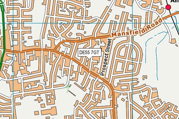 DE55 7GT map - OS VectorMap District (Ordnance Survey)