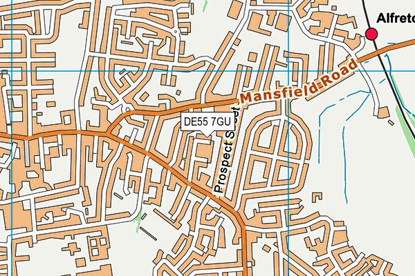 DE55 7GU map - OS VectorMap District (Ordnance Survey)