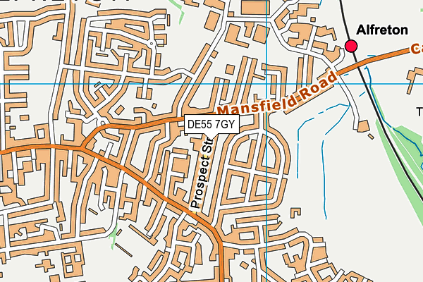 DE55 7GY map - OS VectorMap District (Ordnance Survey)