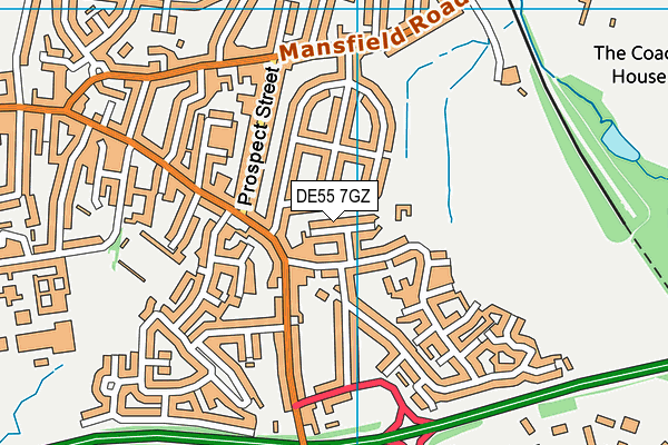 DE55 7GZ map - OS VectorMap District (Ordnance Survey)