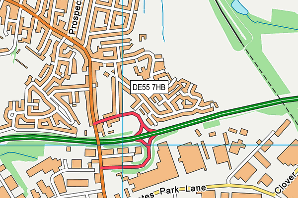DE55 7HB map - OS VectorMap District (Ordnance Survey)