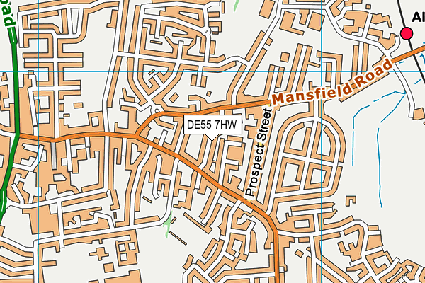 DE55 7HW map - OS VectorMap District (Ordnance Survey)
