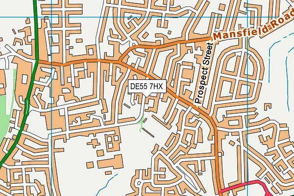 DE55 7HX map - OS VectorMap District (Ordnance Survey)