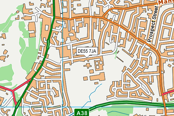 DE55 7JA map - OS VectorMap District (Ordnance Survey)