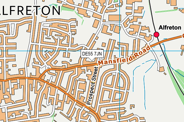 DE55 7JN map - OS VectorMap District (Ordnance Survey)