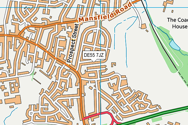DE55 7JZ map - OS VectorMap District (Ordnance Survey)