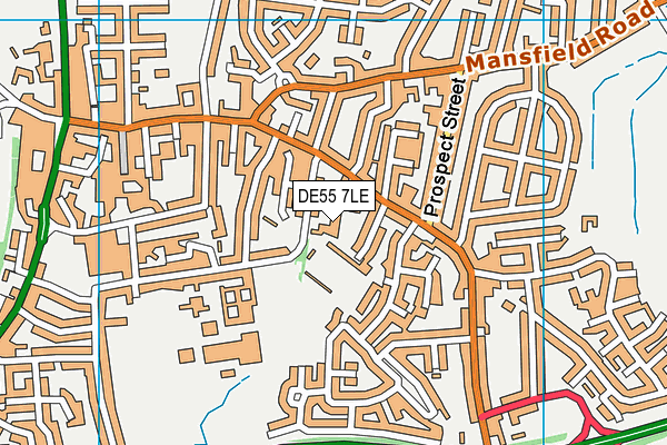 DE55 7LE map - OS VectorMap District (Ordnance Survey)