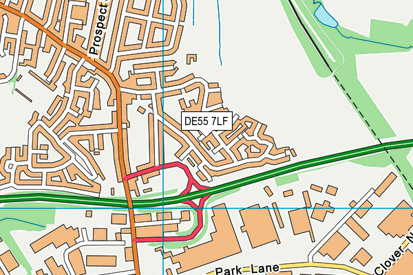 DE55 7LF map - OS VectorMap District (Ordnance Survey)