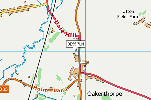 DE55 7LN map - OS VectorMap District (Ordnance Survey)