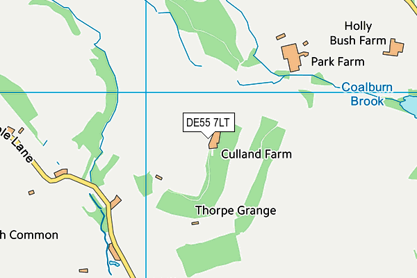 DE55 7LT map - OS VectorMap District (Ordnance Survey)