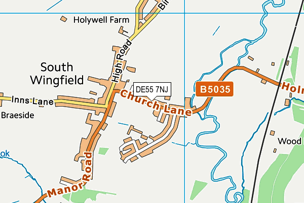 South Wingfield Primary School map (DE55 7NJ) - OS VectorMap District (Ordnance Survey)