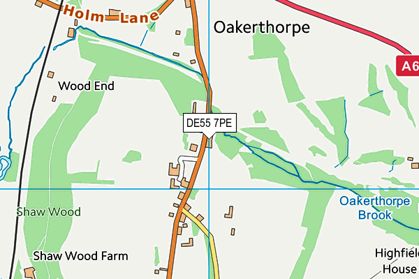 DE55 7PE map - OS VectorMap District (Ordnance Survey)