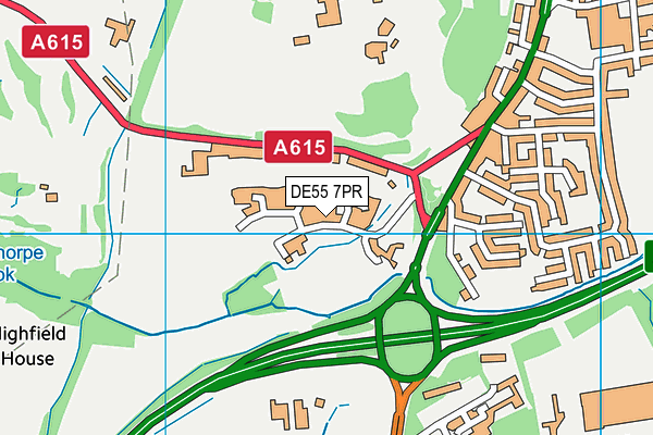 DE55 7PR map - OS VectorMap District (Ordnance Survey)