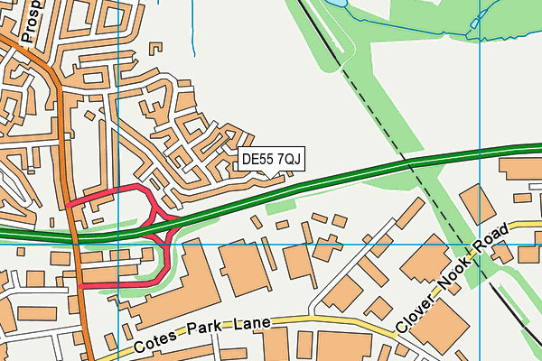 DE55 7QJ map - OS VectorMap District (Ordnance Survey)