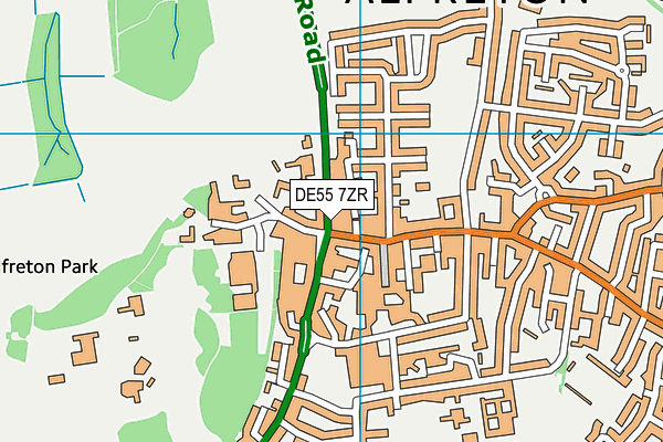DE55 7ZR map - OS VectorMap District (Ordnance Survey)