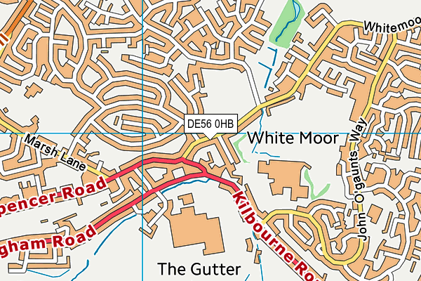 Whitemoor Recreation Ground map (DE56 0HB) - OS VectorMap District (Ordnance Survey)