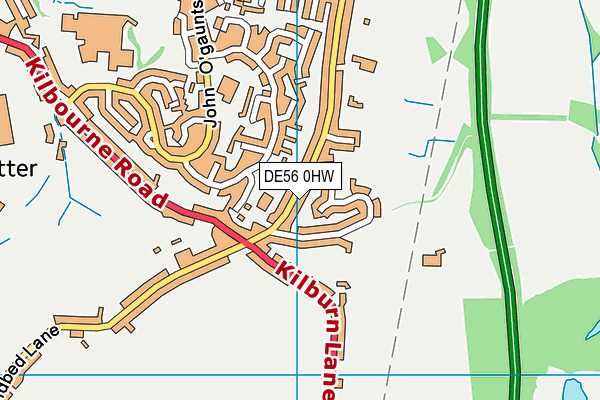 DE56 0HW map - OS VectorMap District (Ordnance Survey)