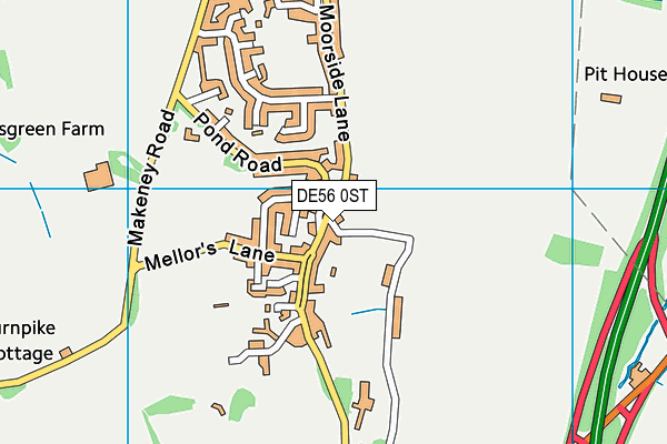 DE56 0ST map - OS VectorMap District (Ordnance Survey)