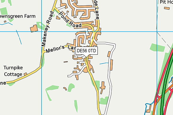 DE56 0TD map - OS VectorMap District (Ordnance Survey)