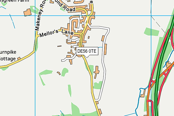 DE56 0TE map - OS VectorMap District (Ordnance Survey)